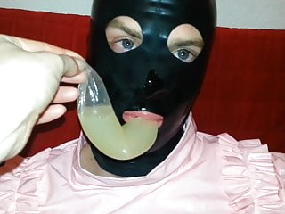 Cum Filled Condom 12, Cumshot, Semen, Bukkake, Mask, Latex free video