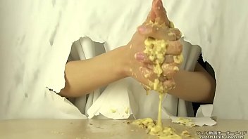 Hand Crush Fetish Women Crush Pudding By Hand free video