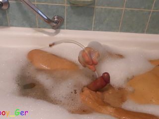 Shaving, Cock Play And Cumming With A Limp Cock In The Bathtub free video