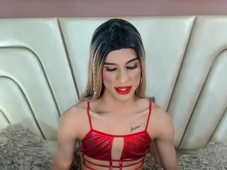 Seductive Ladyboy Strokes Her Long Erect Cock free video