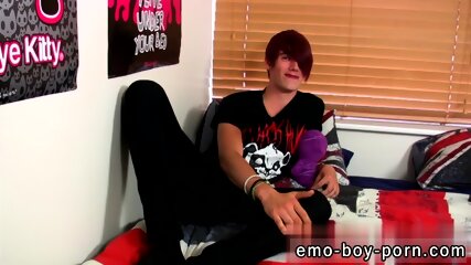 Barley Legal Gay Emo Jizz Shots Stroking His Lollipop And Finger-Tickling His free video